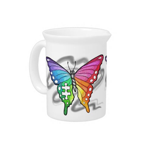 Rainbow Butterfly Drink Pitcher