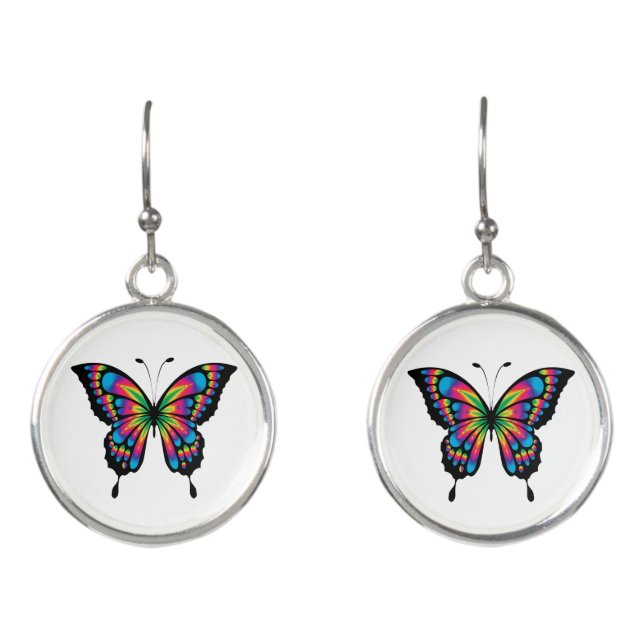 rainbow butterfly earrings (Front)