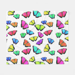 Rainbow Butterfly Fleece Blanket