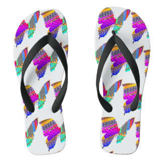 Rainbow Butterfly Flip Flops