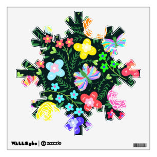 Rainbow Butterfly Flower Wall Decal