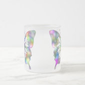 Rainbow butterfly frosted glass coffee mug (Center)