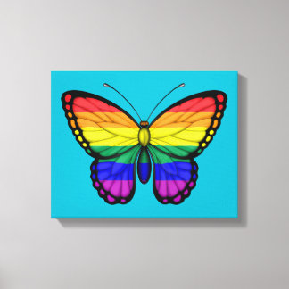 Rainbow Butterfly Gay Pride Flag Canvas Print