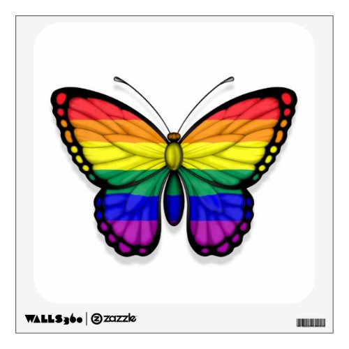 Rainbow Butterfly Gay Pride Flag Wall Sticker