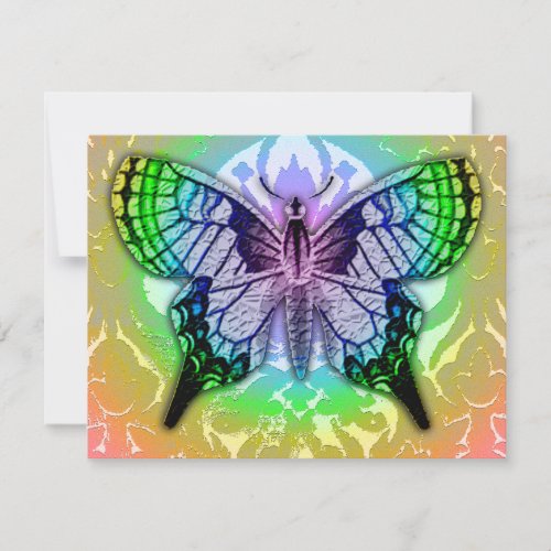 rainbow butterfly invitation
