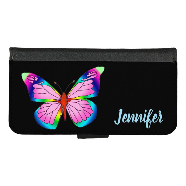 Rainbow Butterfly iPhone Wallet Case