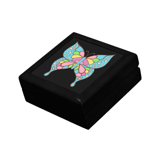 Rainbow Butterfly Jewelry Keepsake Box (Side)