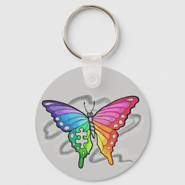 Rainbow Butterfly Keychain (Front)