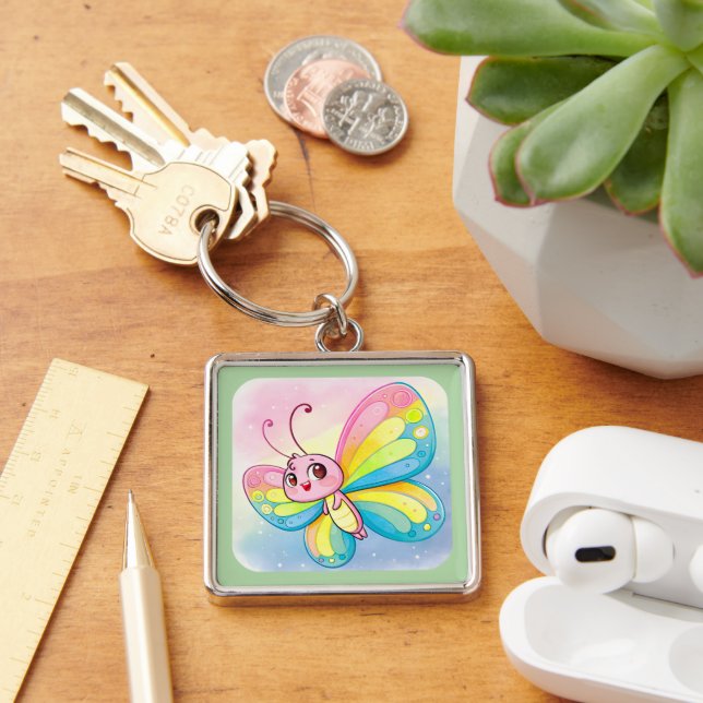 Rainbow Butterfly Keychain (Desk)