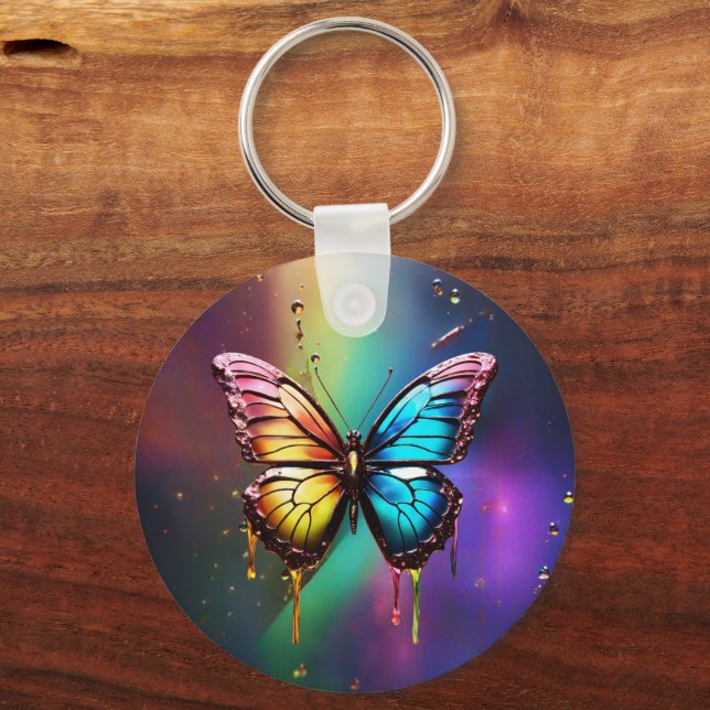 Rainbow Butterfly Keychain (Front)