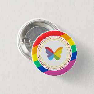 Rainbow Butterfly LGBTQ+ Pride Button