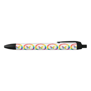 Rainbow Butterfly LGBTQ+ Pride Button Pen