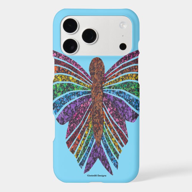 Rainbow Butterfly (light blue) - iPhone Case (Back)