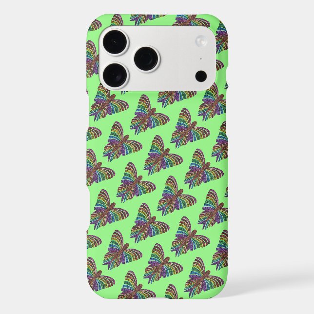 Rainbow Butterfly (light green) - iPhone Case (Back)
