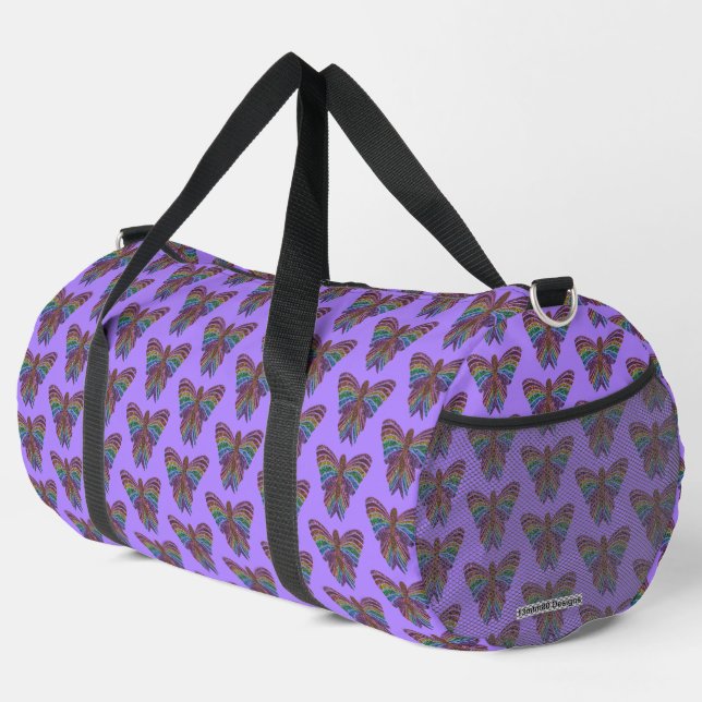 Rainbow Butterfly (light purple) - Duffel Bag (Right Corner)