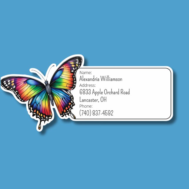 Rainbow Butterfly Luggage ID  Sticker (Creator Uploaded)
