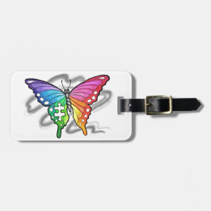 Rainbow Butterfly Luggage Tag