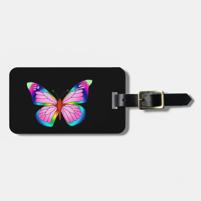 Rainbow Butterfly Luggage Tag