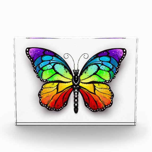 Rainbow butterfly Monarch Acrylic Award (Front)