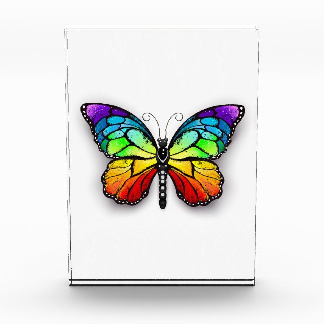 Rainbow butterfly Monarch Acrylic Award (Front)