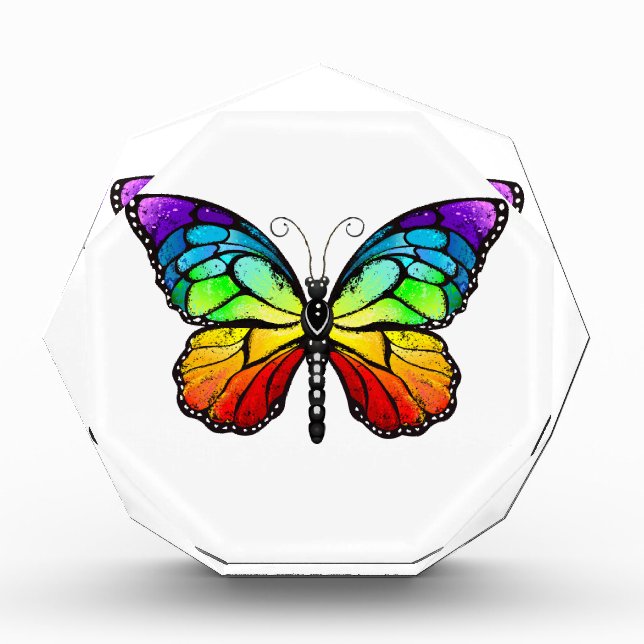 Rainbow butterfly Monarch Acrylic Award (Front)