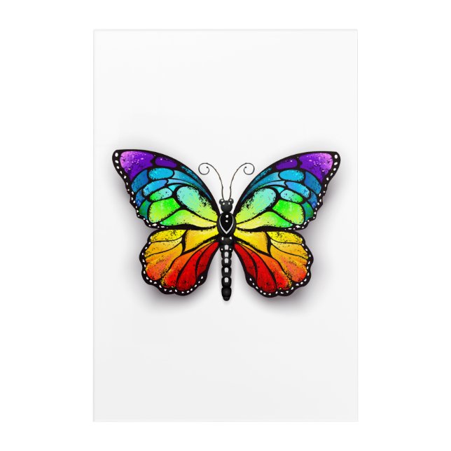 Rainbow butterfly Monarch Acrylic Print (Front)