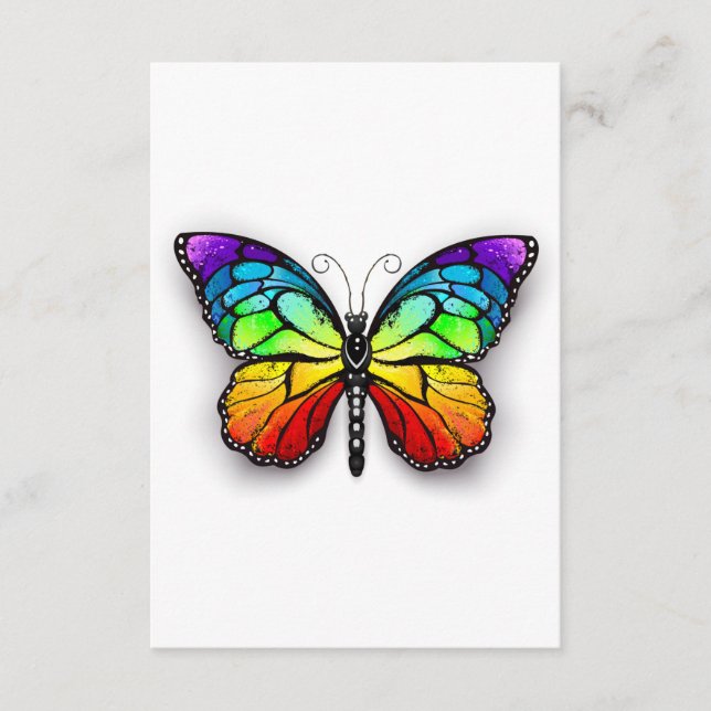 Rainbow butterfly Monarch Advice Card (Front)