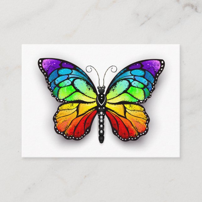 Rainbow butterfly Monarch Advice Card (Front)