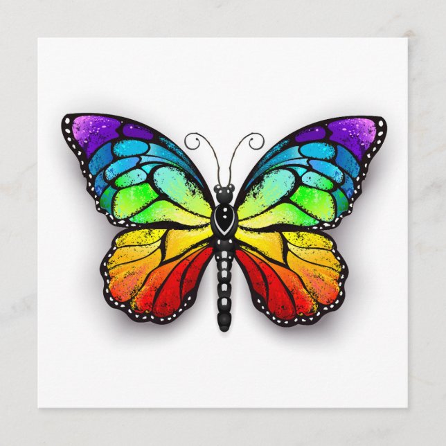 Rainbow butterfly Monarch Advice Card (Front)