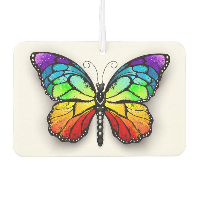 Rainbow butterfly Monarch Air Freshener (Front)