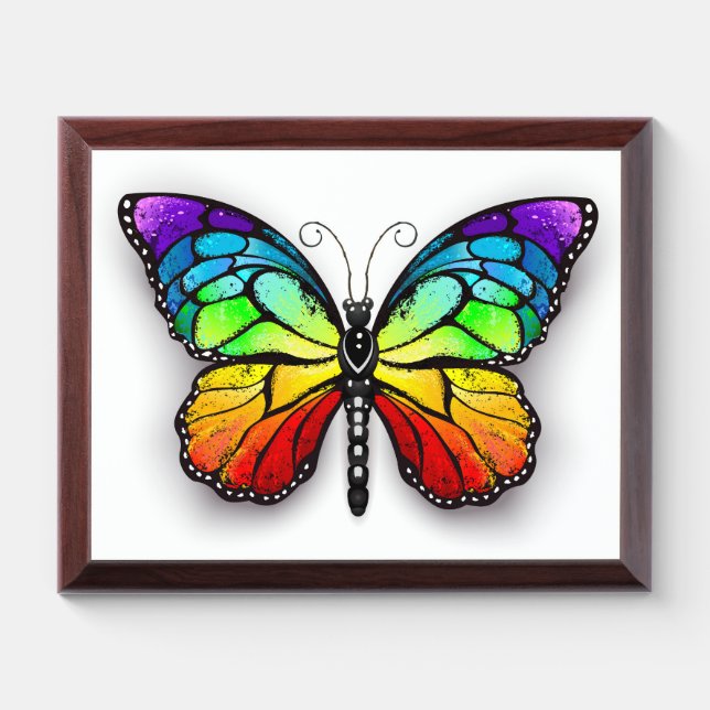 Rainbow butterfly Monarch Award Plaque (Horizontal)