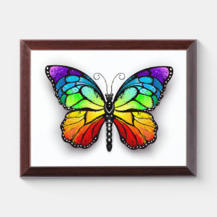 Rainbow butterfly Monarch Award Plaque