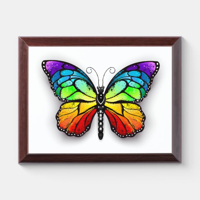Rainbow butterfly Monarch Award Plaque (Horizontal)