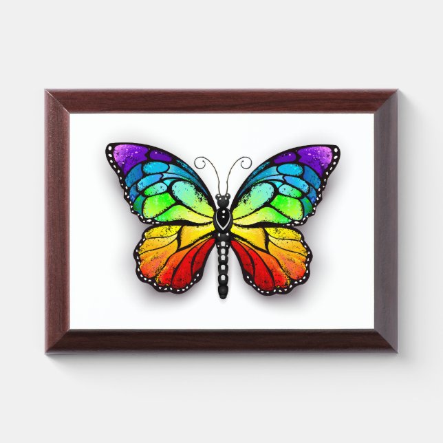 Rainbow butterfly Monarch Award Plaque (Horizontal)