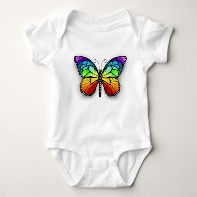 Rainbow butterfly Monarch Baby Bodysuit (Front)