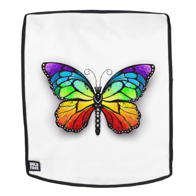 Rainbow butterfly Monarch Backpack (Removable Face)