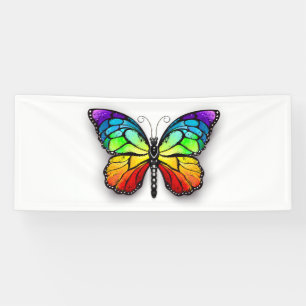 Rainbow butterfly Monarch Banner
