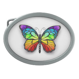 Rainbow butterfly Monarch Belt Buckle