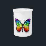 Rainbow butterfly Monarch Beverage Pitcher<br><div class="desc">Realistic monarch butterfly in all the colors of the rainbow on a white background. Rainbow butterfly.</div>