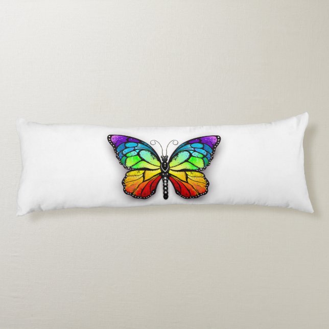 Rainbow butterfly Monarch Body Pillow (Back)