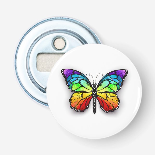 Rainbow butterfly Monarch Bottle Opener (Front)