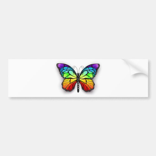 Rainbow butterfly Monarch Bumper Sticker