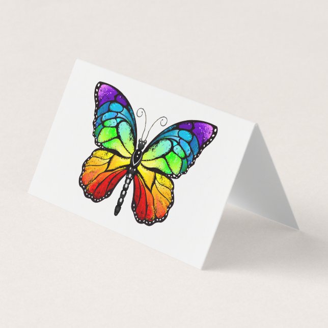Rainbow butterfly Monarch Business Card (Front)