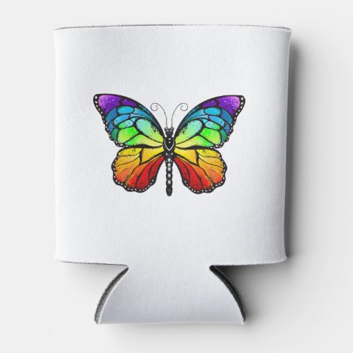 Rainbow butterfly Monarch Can Cooler