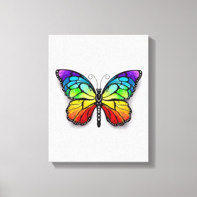 Rainbow butterfly Monarch Canvas Print (Front)
