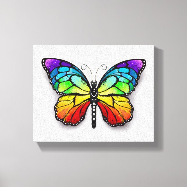 Rainbow butterfly Monarch Canvas Print (Front)