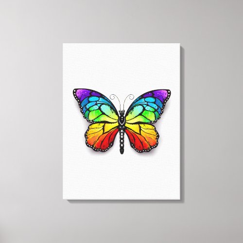 Rainbow butterfly Monarch Canvas Print