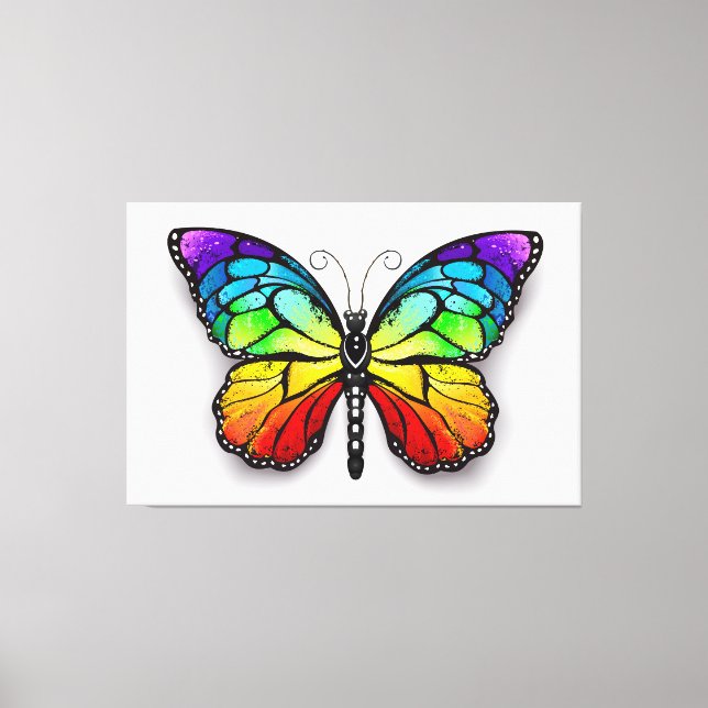 Rainbow butterfly Monarch Canvas Print (Front)