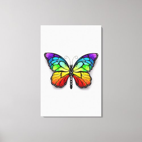 Rainbow butterfly Monarch Canvas Print