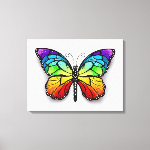 Rainbow butterfly Monarch Canvas Print